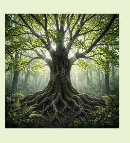 Tree roots, symbolizing natural space
